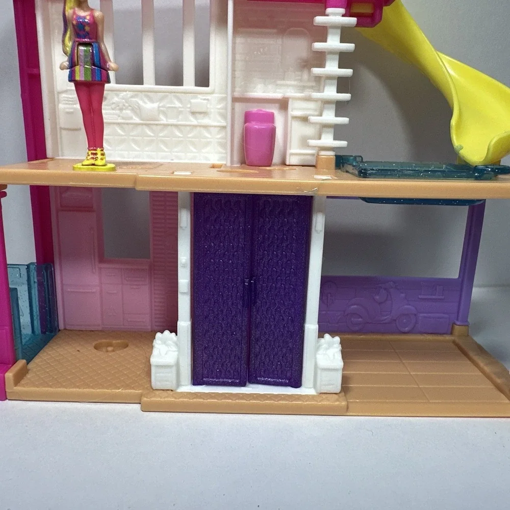 Mini BarbieLand Dreamhouse & Mini Barbie Doll Elevator Slide Pool  & 3 Dolls